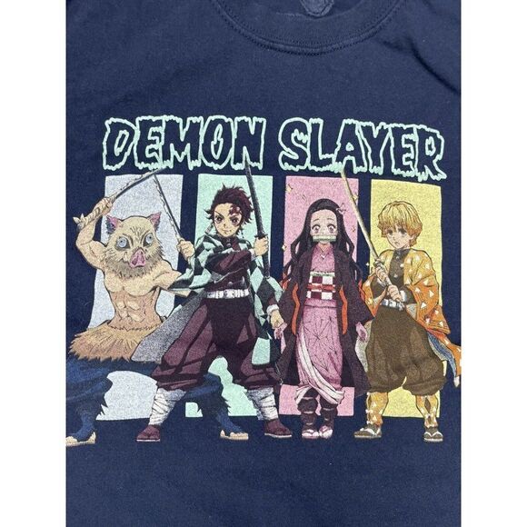 Demon Slayer TV Anime Cartoon T-shirt Men Medium Blue Short Sleeve - Picture 2 of 5